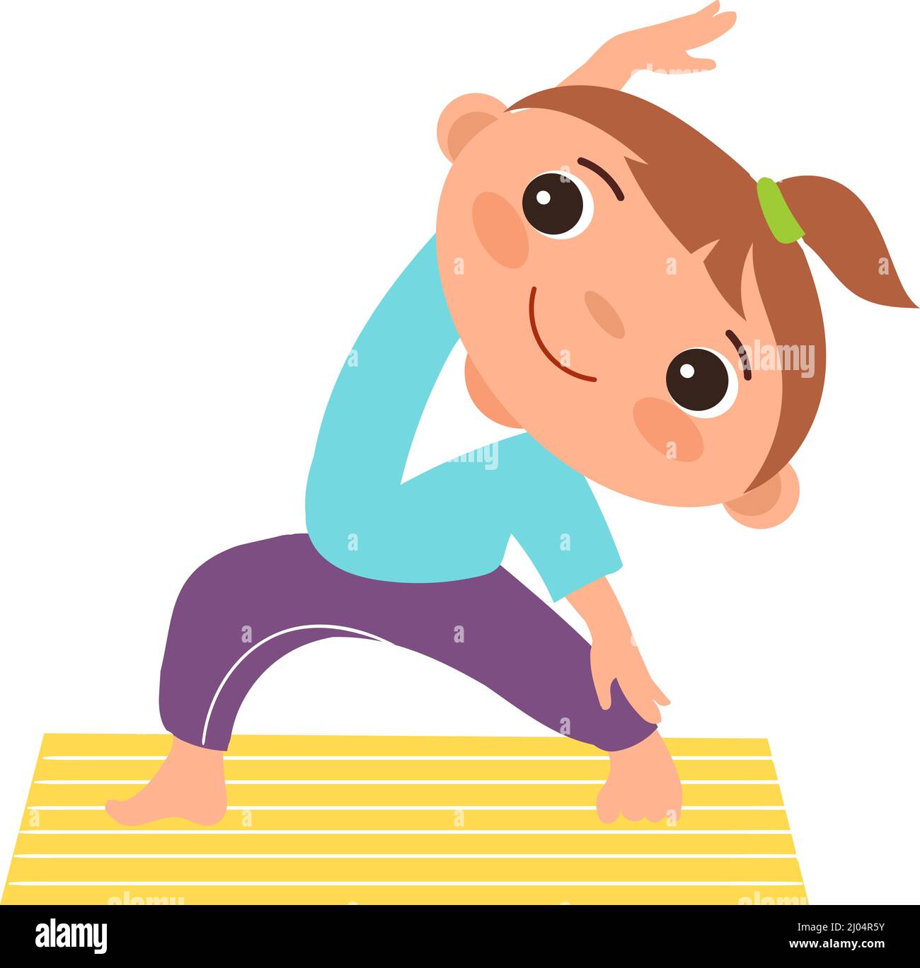 Girl stretching. Cute kid exercise. Child workout Stock Vector Image & Art  - Alamy