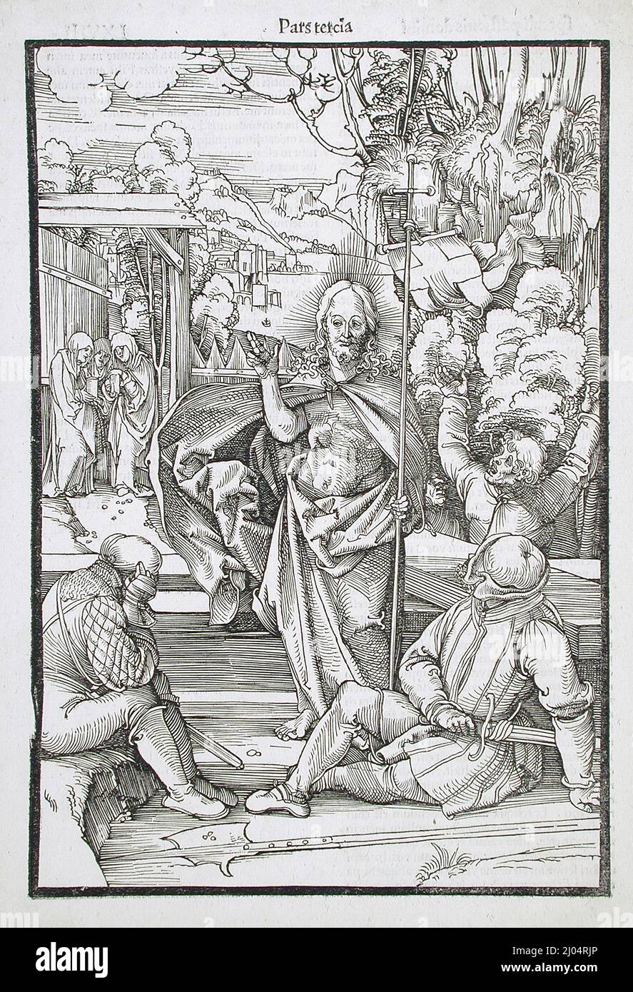 The Resurrection. Hans Leonhard Schaufelein (Germany, Nuremberg (?), circa 1480-circa 1538). Germany, 1507. Prints; woodcuts. Woodcut Stock Photo