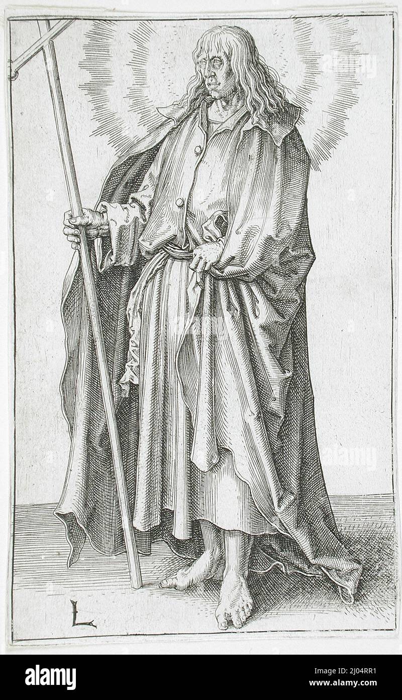 Saint Philip. Lucas van Leyden (Holland, Leiden, circa 1494-1533). Holland, circa 1510. Prints; engravings. Engraving Stock Photo