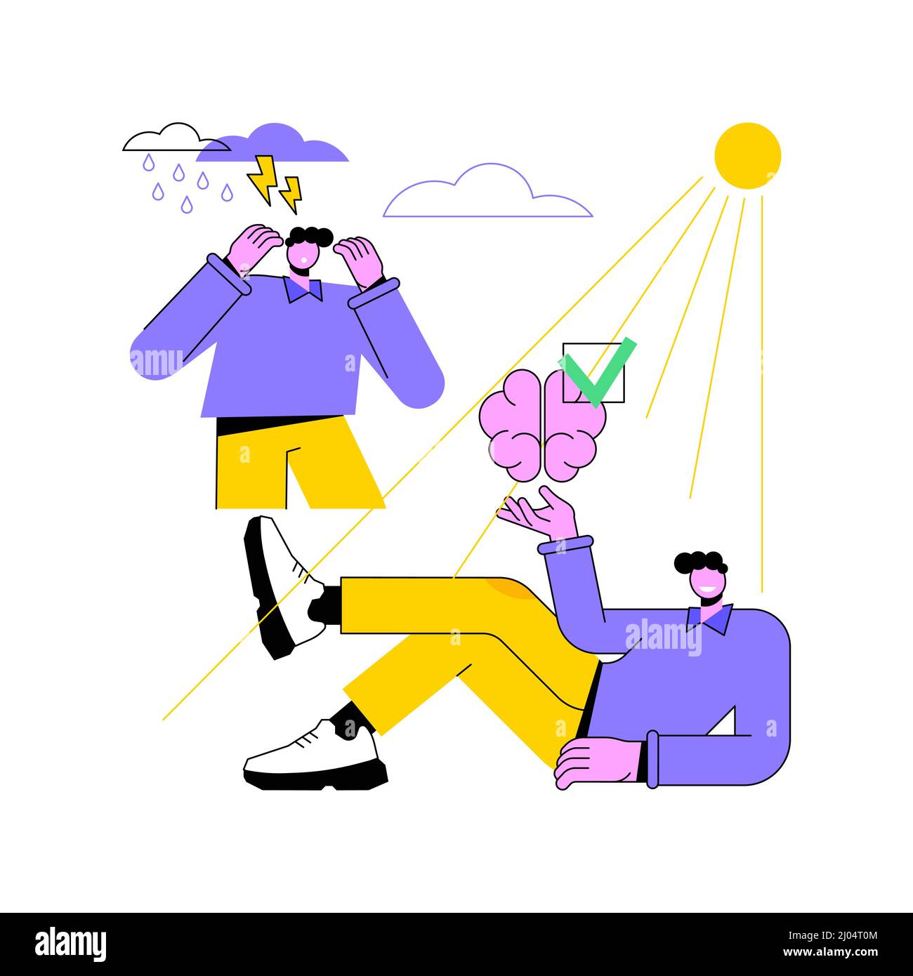 Light therapy abstract concept vector illustration. Lack of sunlight