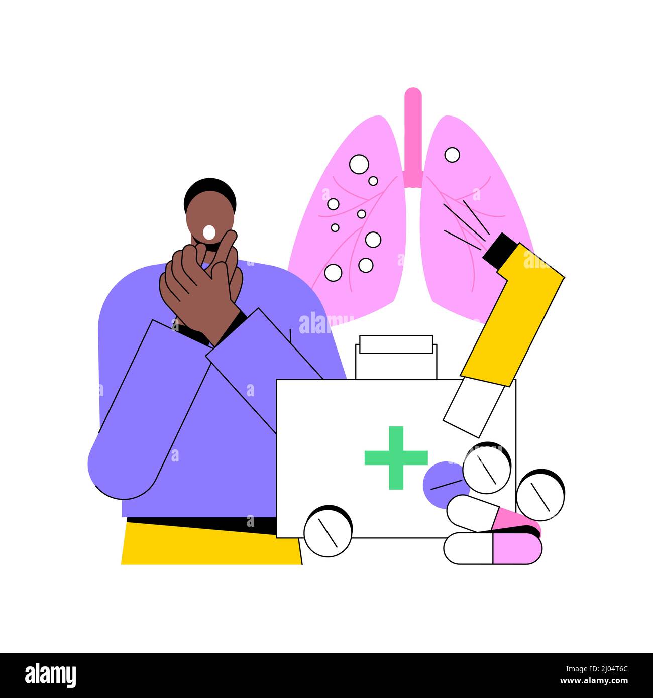 Medicine for bronchial asthma abstract concept vector illustration