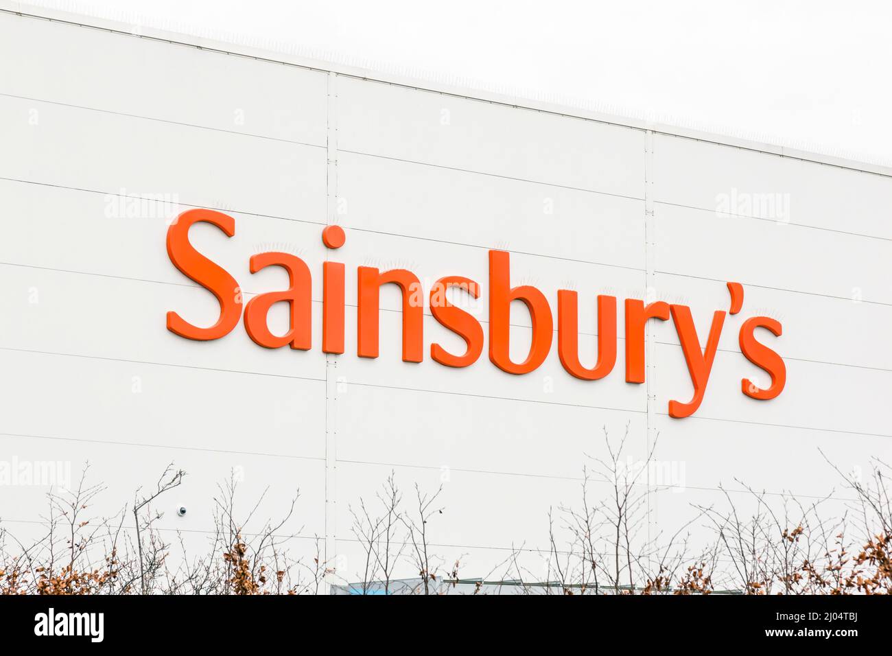 Sainsbury's supermarket sign, UK Stock Photo