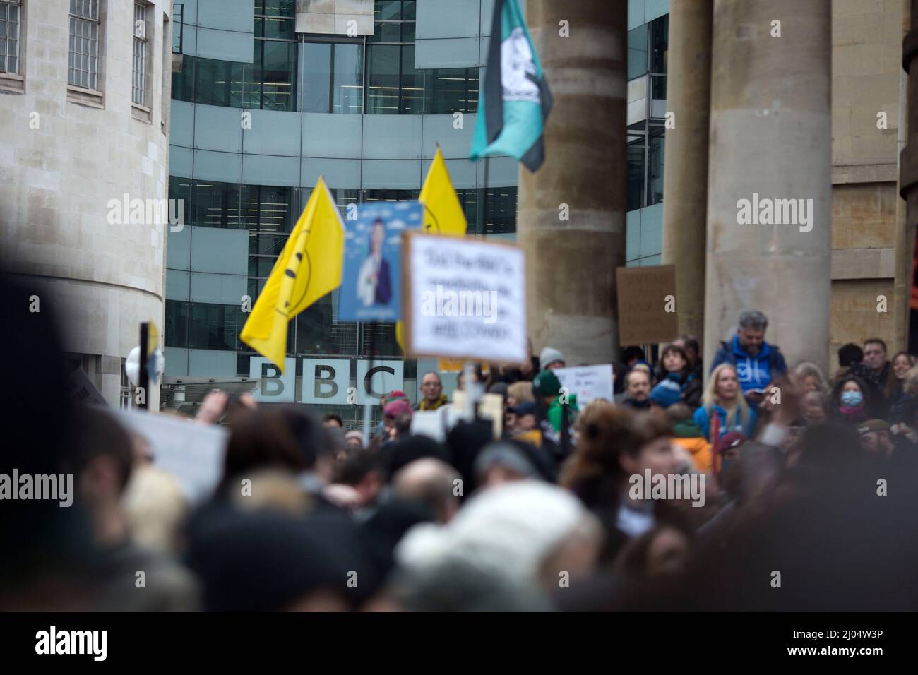 Participants gather for a World Wide Rally for Freedom in front of the ...