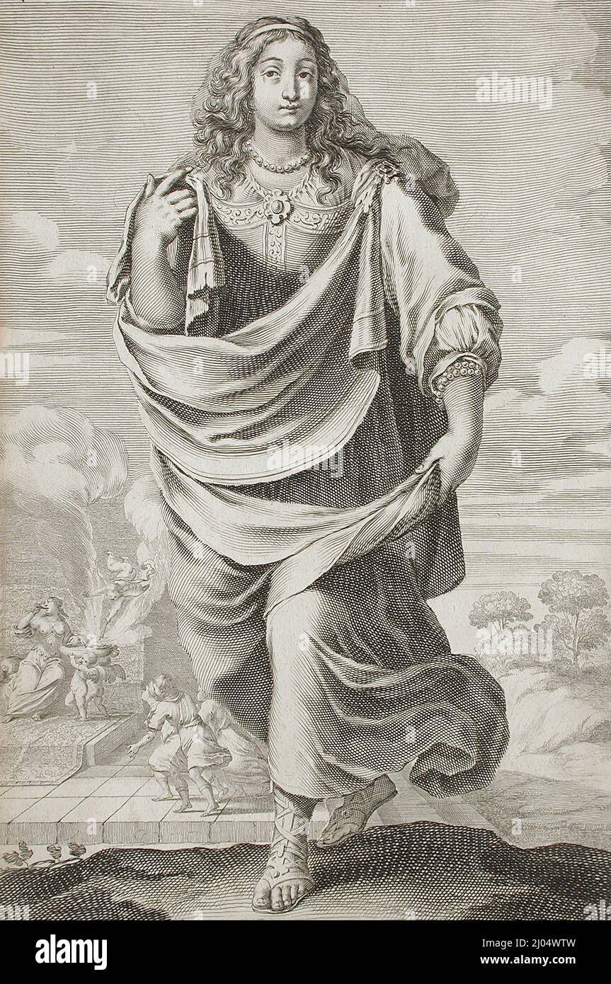 Portia. Gilles Rousselet (France, Paris, 1610-1686)Claude Vignon (France, Tours, 1593-1670). France, 1647. Prints; engravings. Engraving and etching Stock Photo