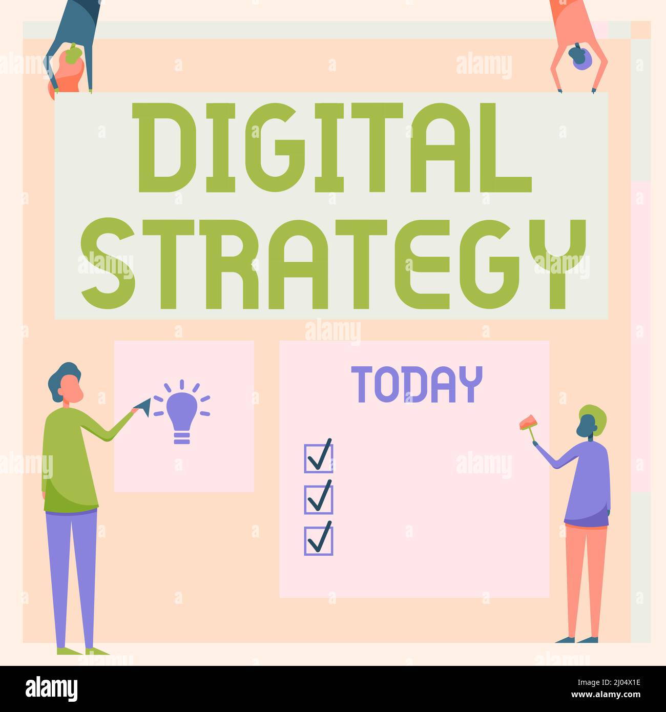Writing displaying text Digital Strategy. Business approach plan for ...