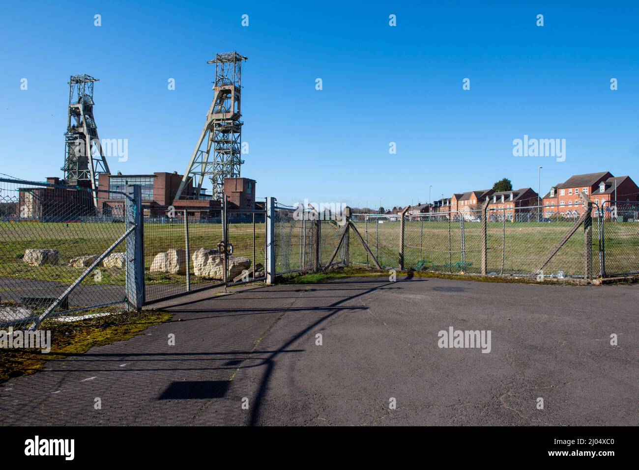 Clipstone Colliery Headstocks, Nottinghamshire England UK Stock Photo