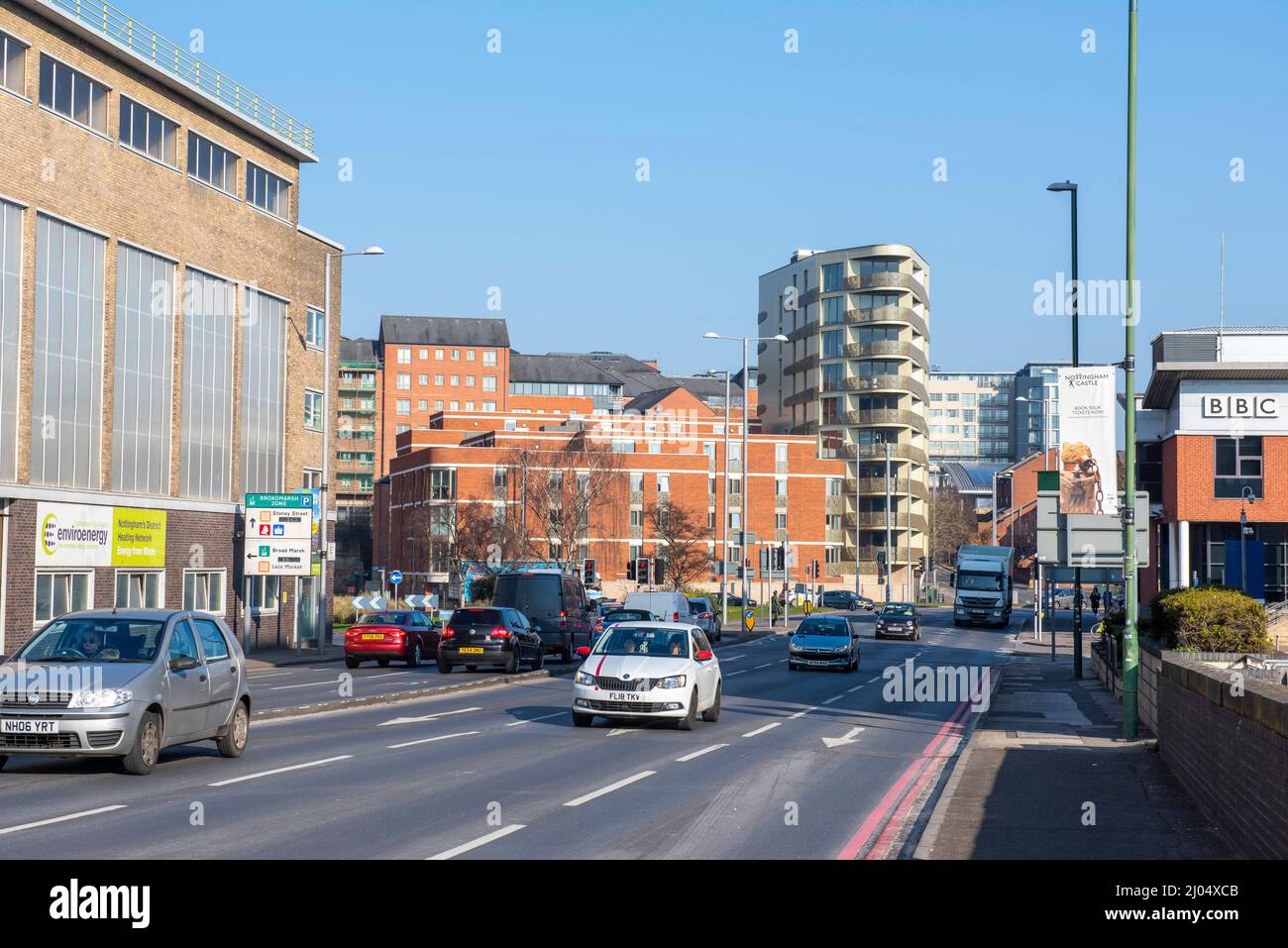 London Road in Nottingham City Centre, Nottinghamshire England UK Stock