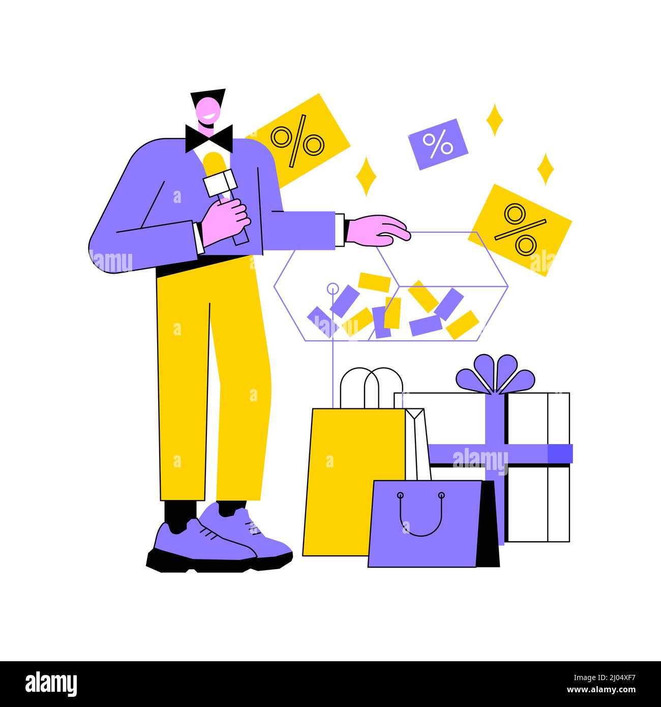 Prize draw abstract concept vector illustration. Big prize winner