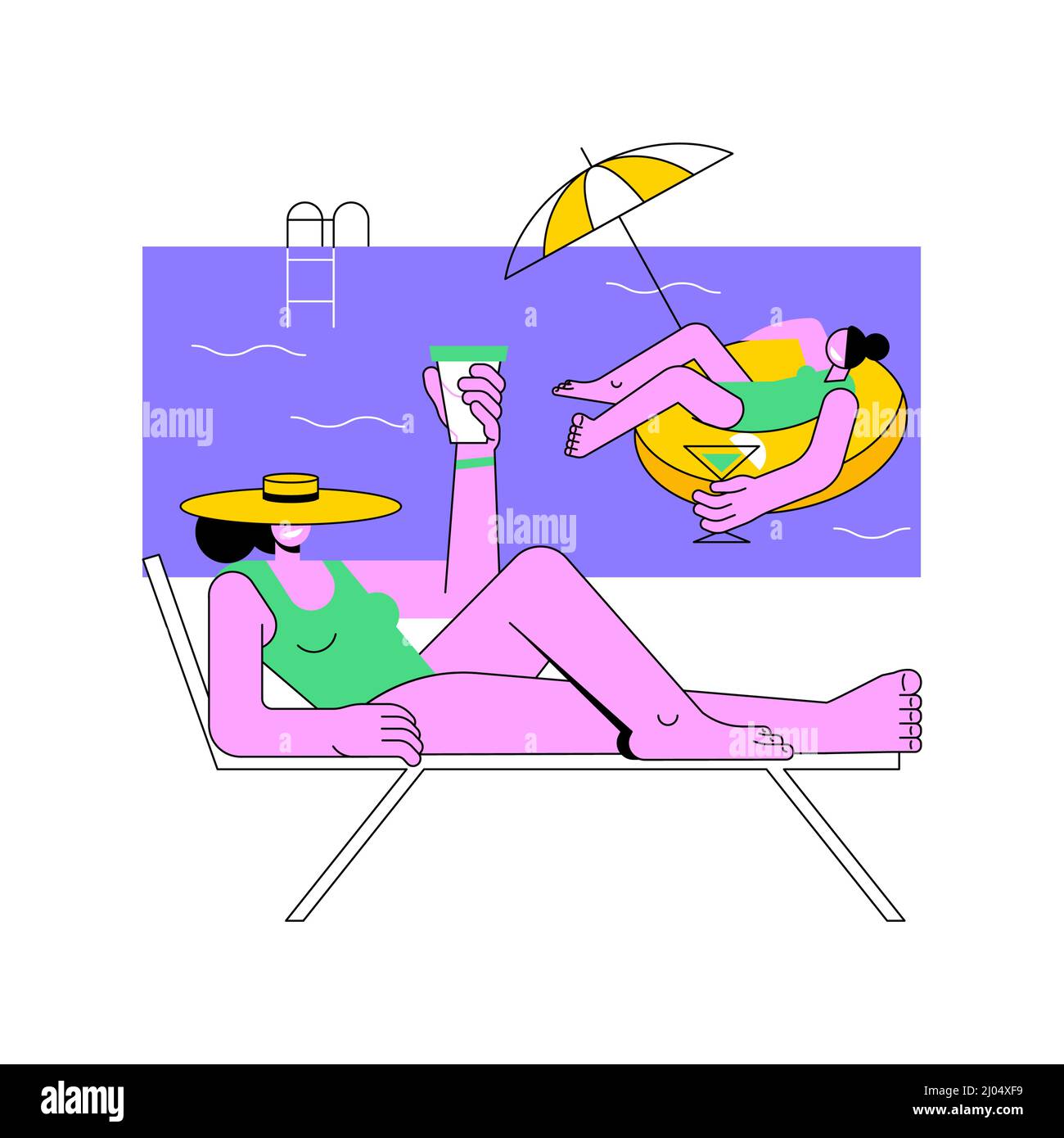 Girls at swimming pool Stock Vector Images - Alamy