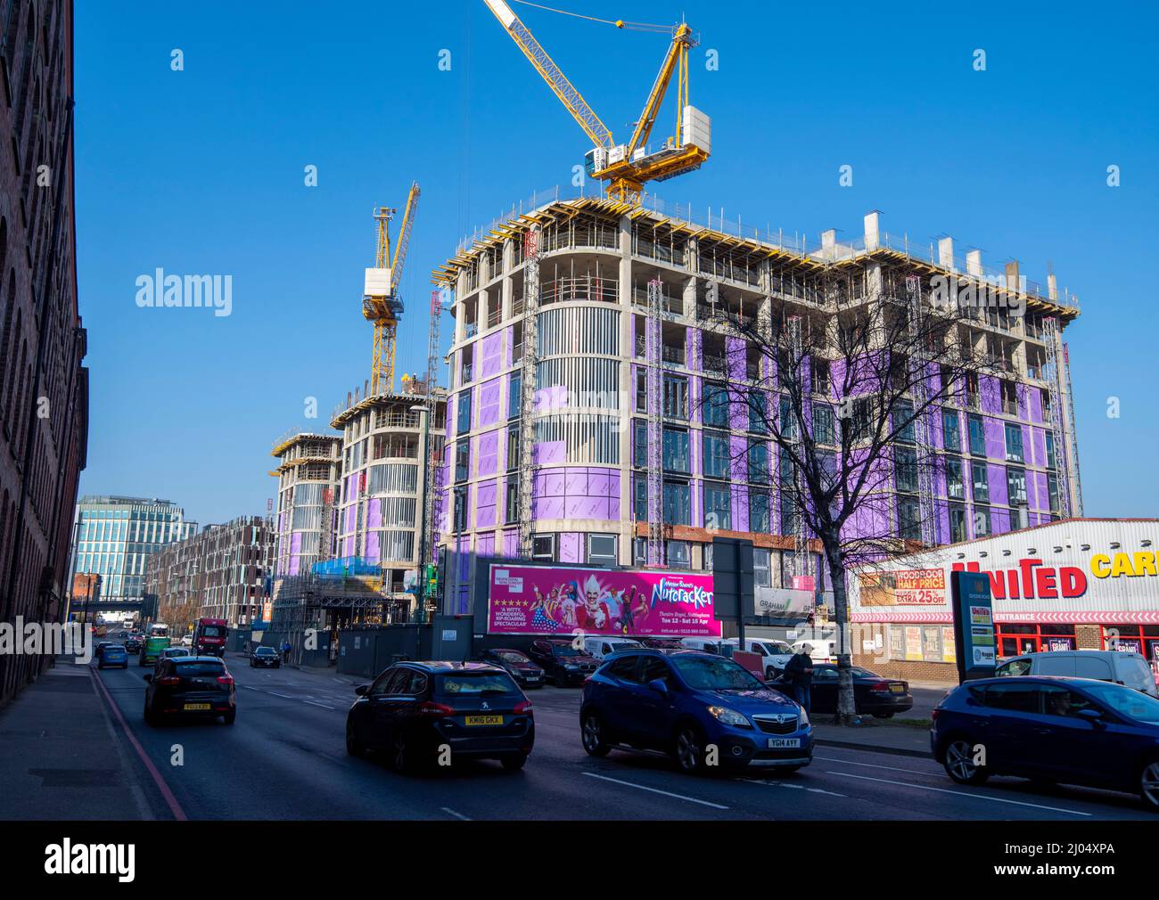 Apartment Buildings Under Construction on Queens Road in Nottingham