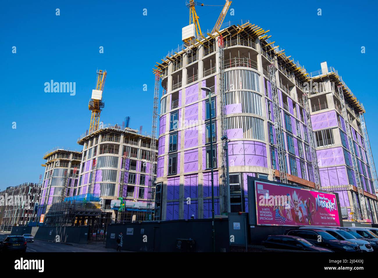 Apartment Buildings Under Construction on Queens Road in Nottingham