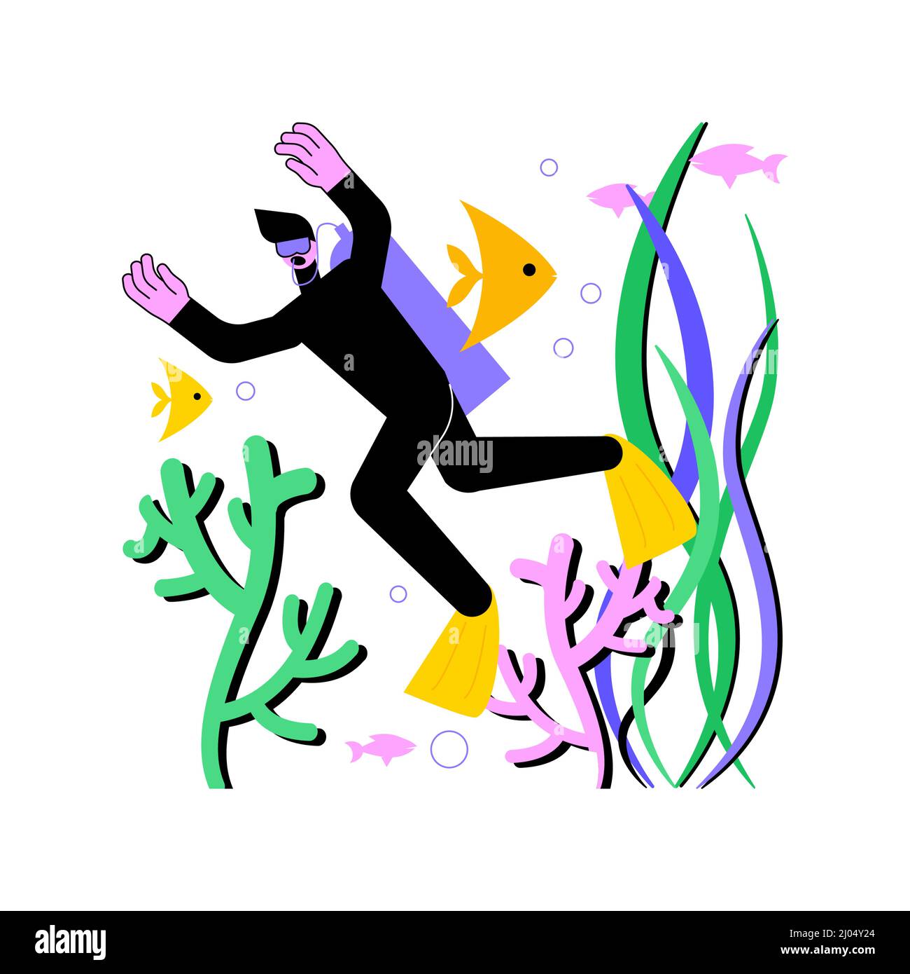 Diving school abstract concept vector illustration. Diving class, all