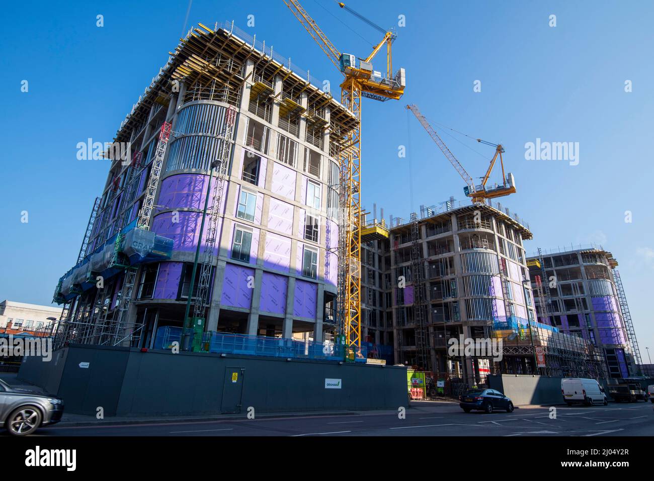Apartment Buildings Under Construction on Queens Road in Nottingham