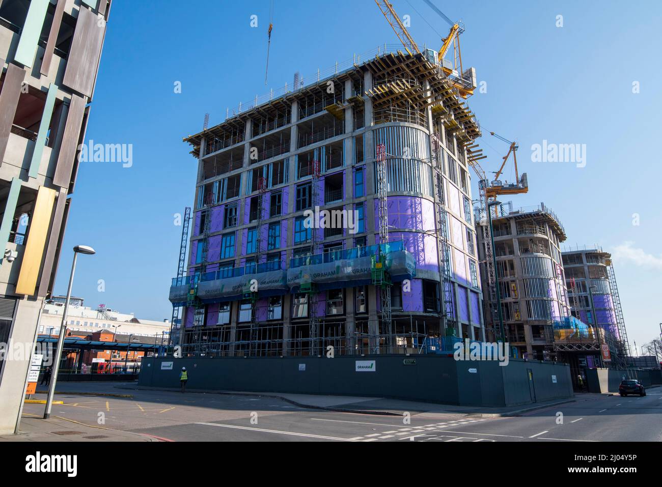 Apartment Buildings Under Construction on Queens Road in Nottingham