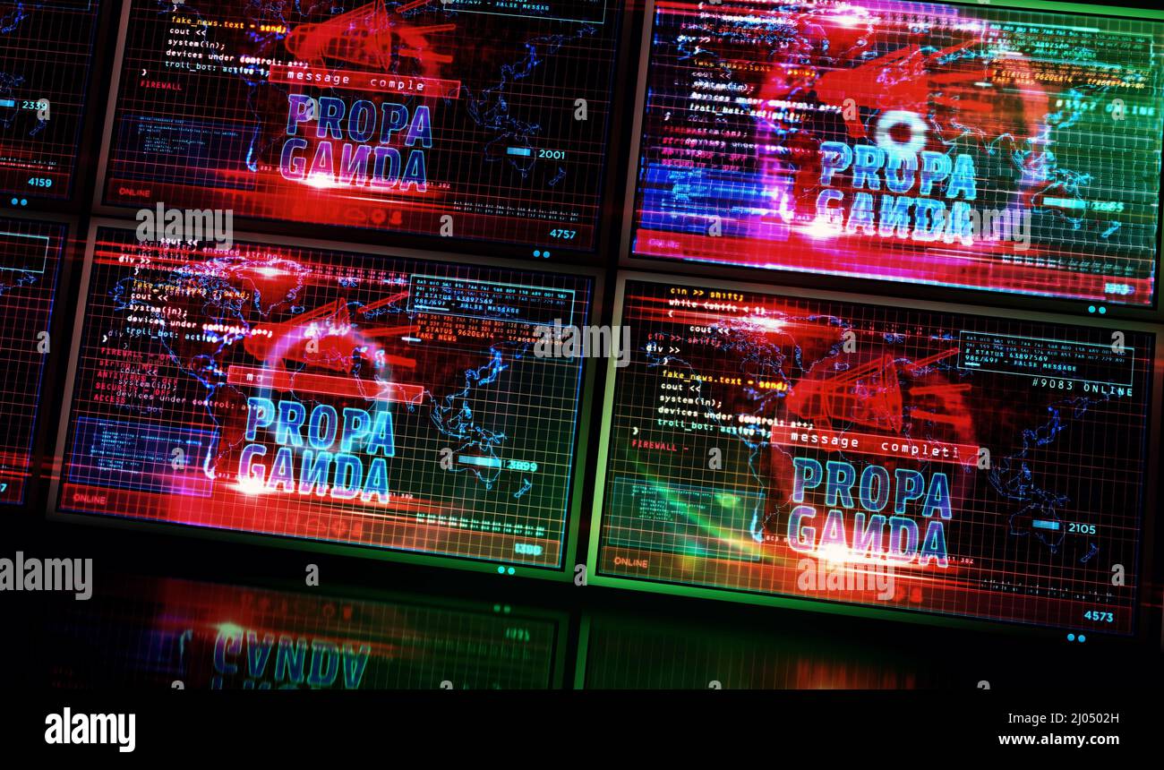 Propaganda on computer screen. Fake news, disinformation and ...