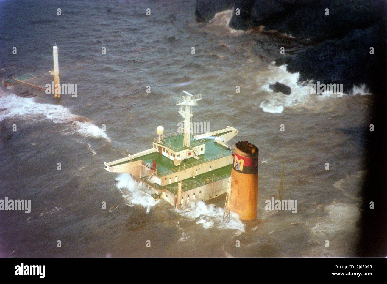 The time of the Braer oil disaster, in , Scotland, January 1993 Stock