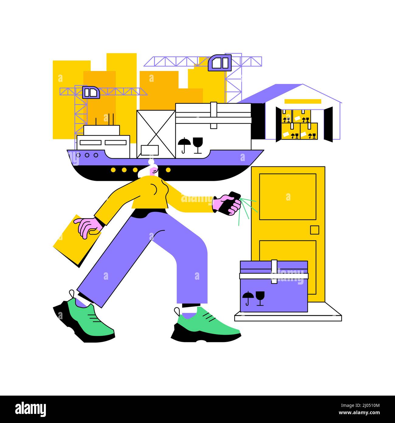 Inland transport abstract concept vector illustration. Inland shipping Inland transport abstract concept vector illustration. Inland shipping