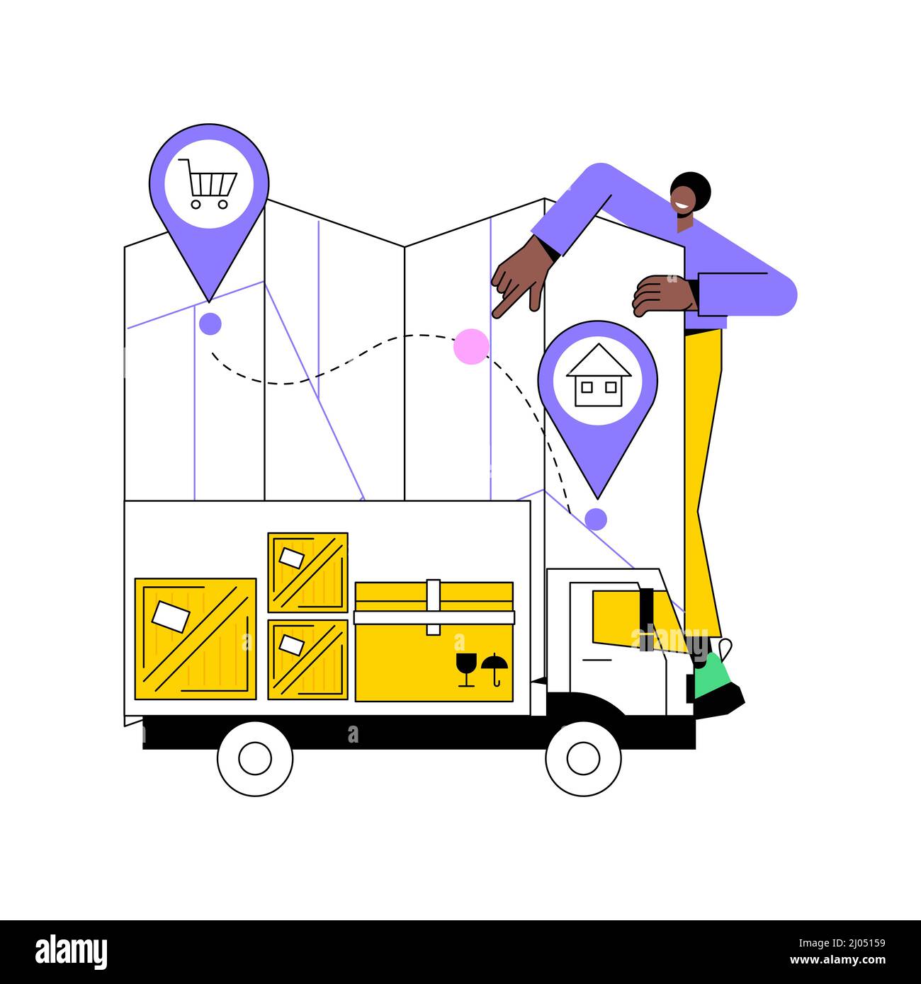Delivery point abstract concept vector illustration. Delivery point