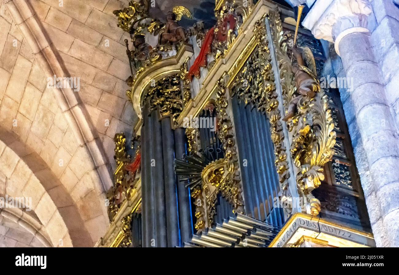 Órgano de la Catedral de Mondoñedo, Lugo, España Stock Photo