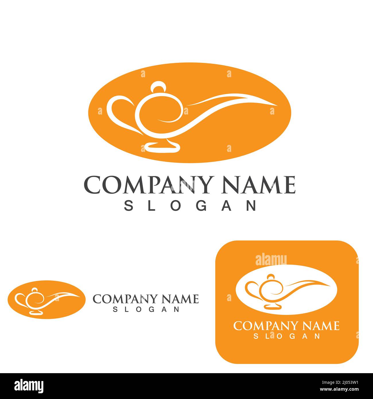 Magic lamp logo and icon vector Stock Vector