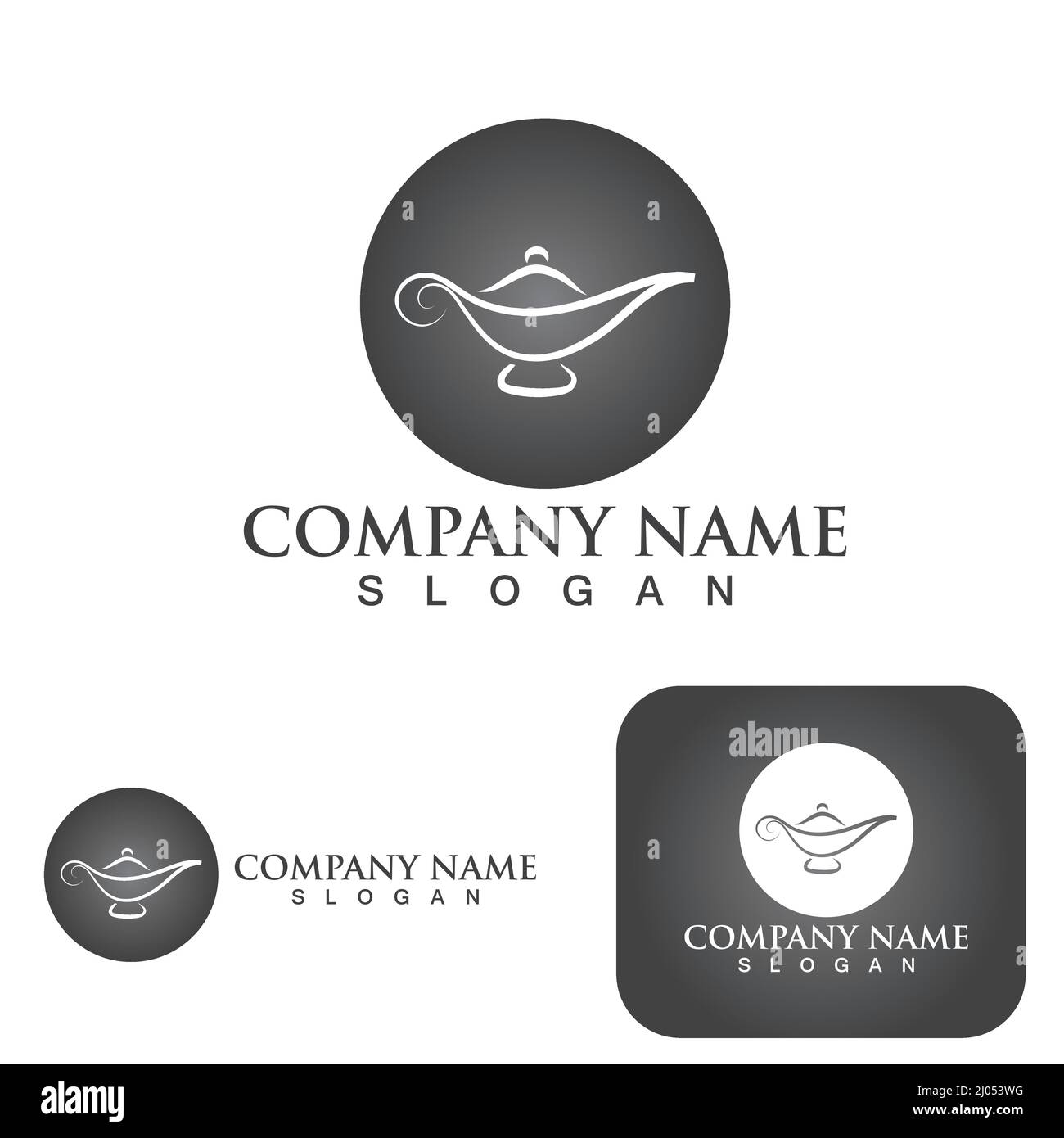Magic lamp logo and icon vector Stock Vector