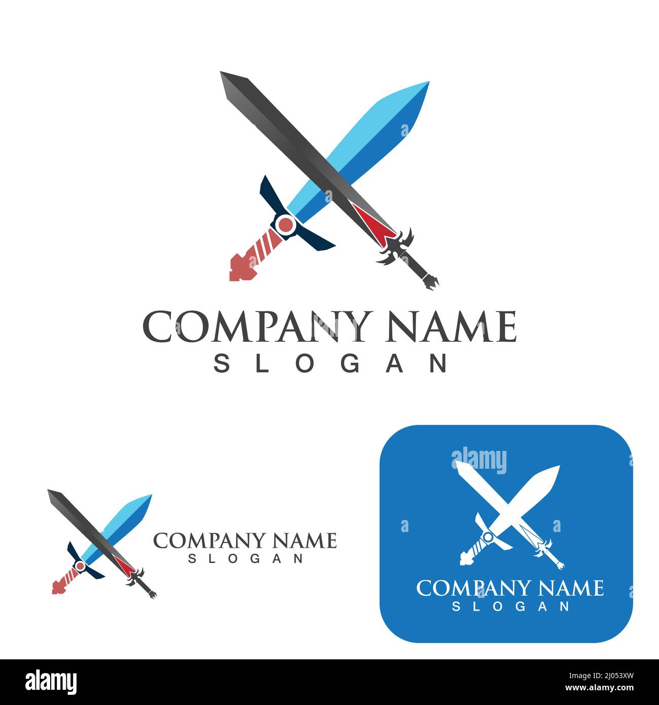 Sword game item vector symbol logo Stock Vector