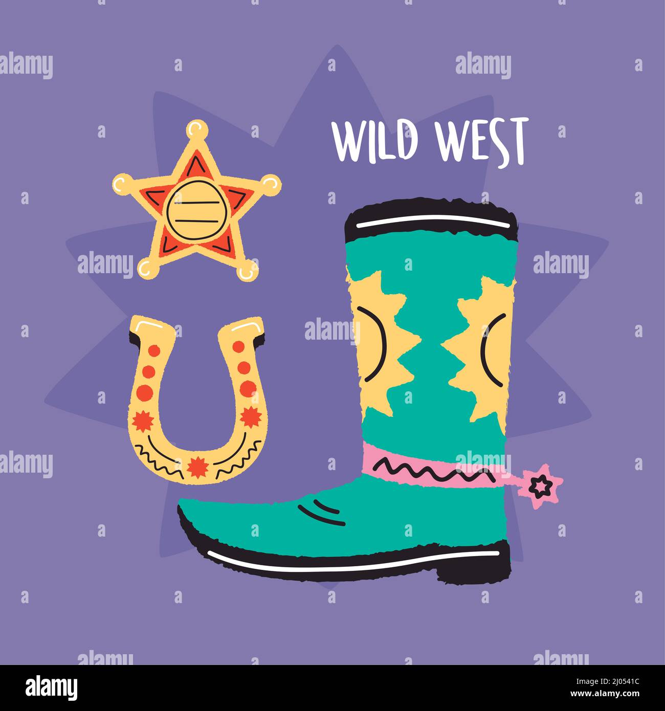 wild west sheriff doodle icons Stock Vector Image & Art - Alamy