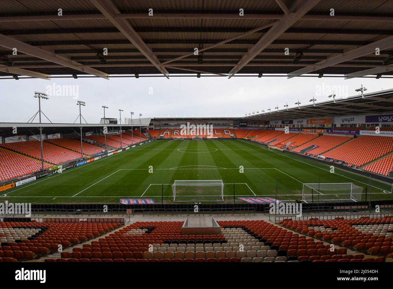 A general view of Bloomfield Road, the home of Blackpool FC prior to their game against Sheffield United Stock Photo