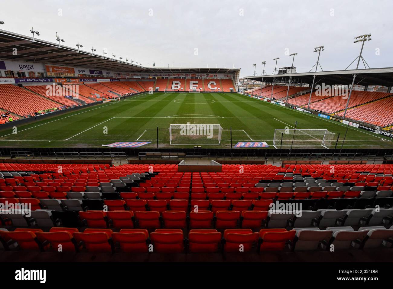 A general view of Bloomfield Road, the home of Blackpool FC prior to their game against Sheffield United Stock Photo