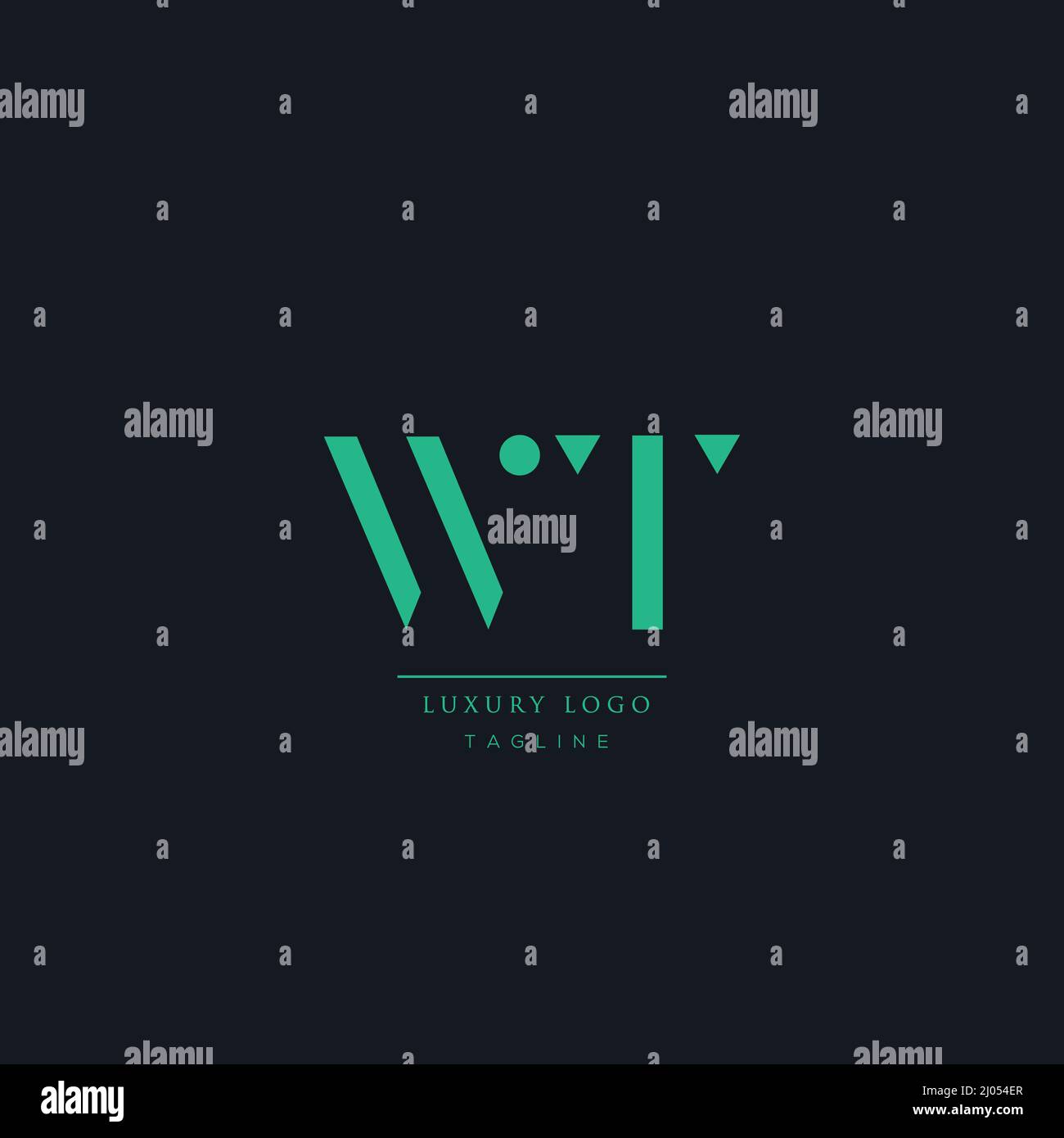Luxury WT Initial Letter Business Logo Icon Design. Stock Vector