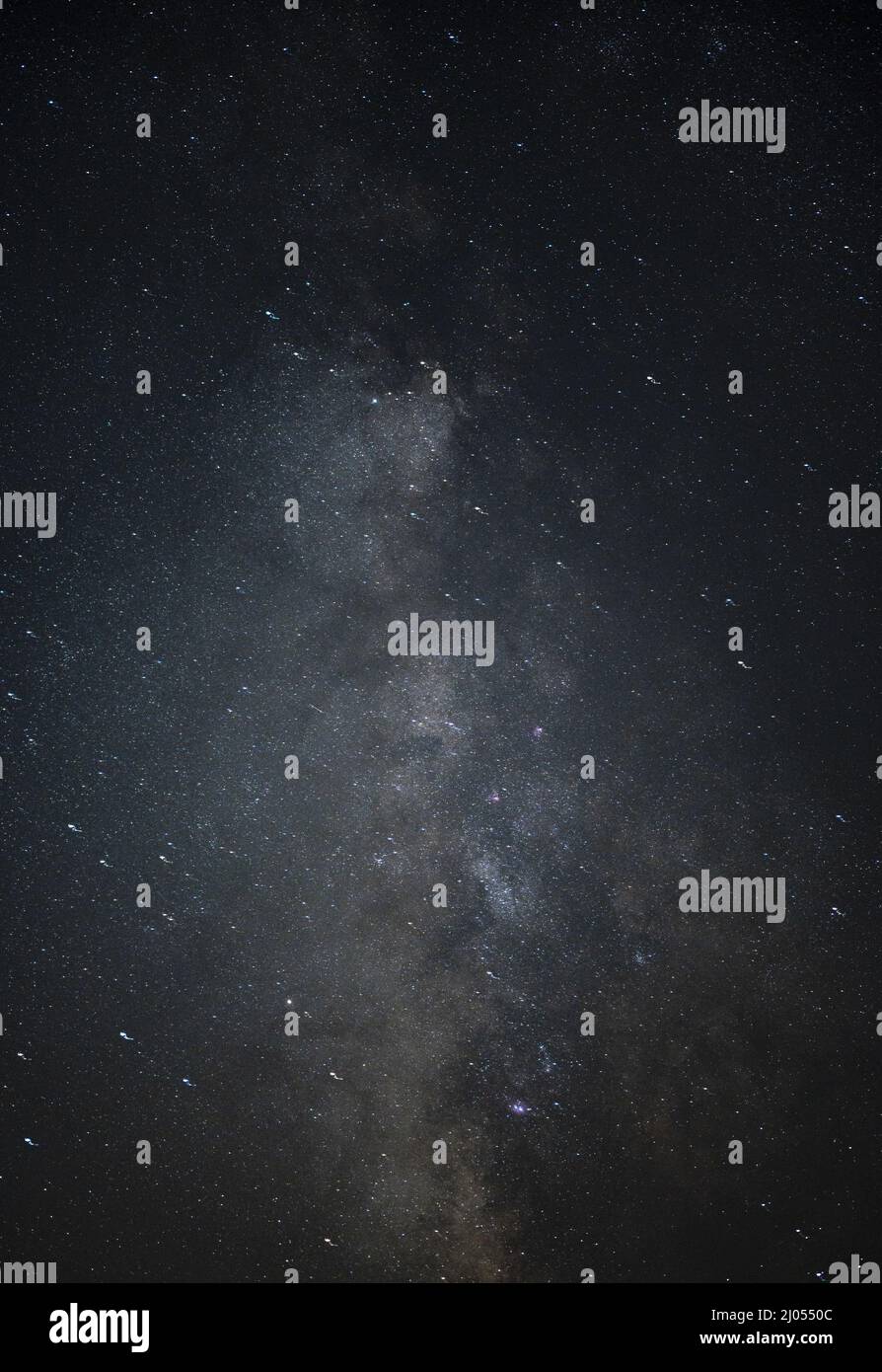 Vertical shot of night photography of the milky way in a dark sky Stock ...