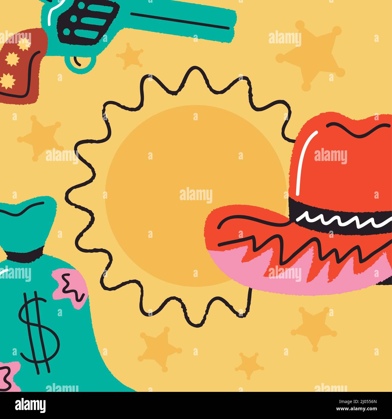 wild west frame doodle style Stock Vector Image & Art - Alamy