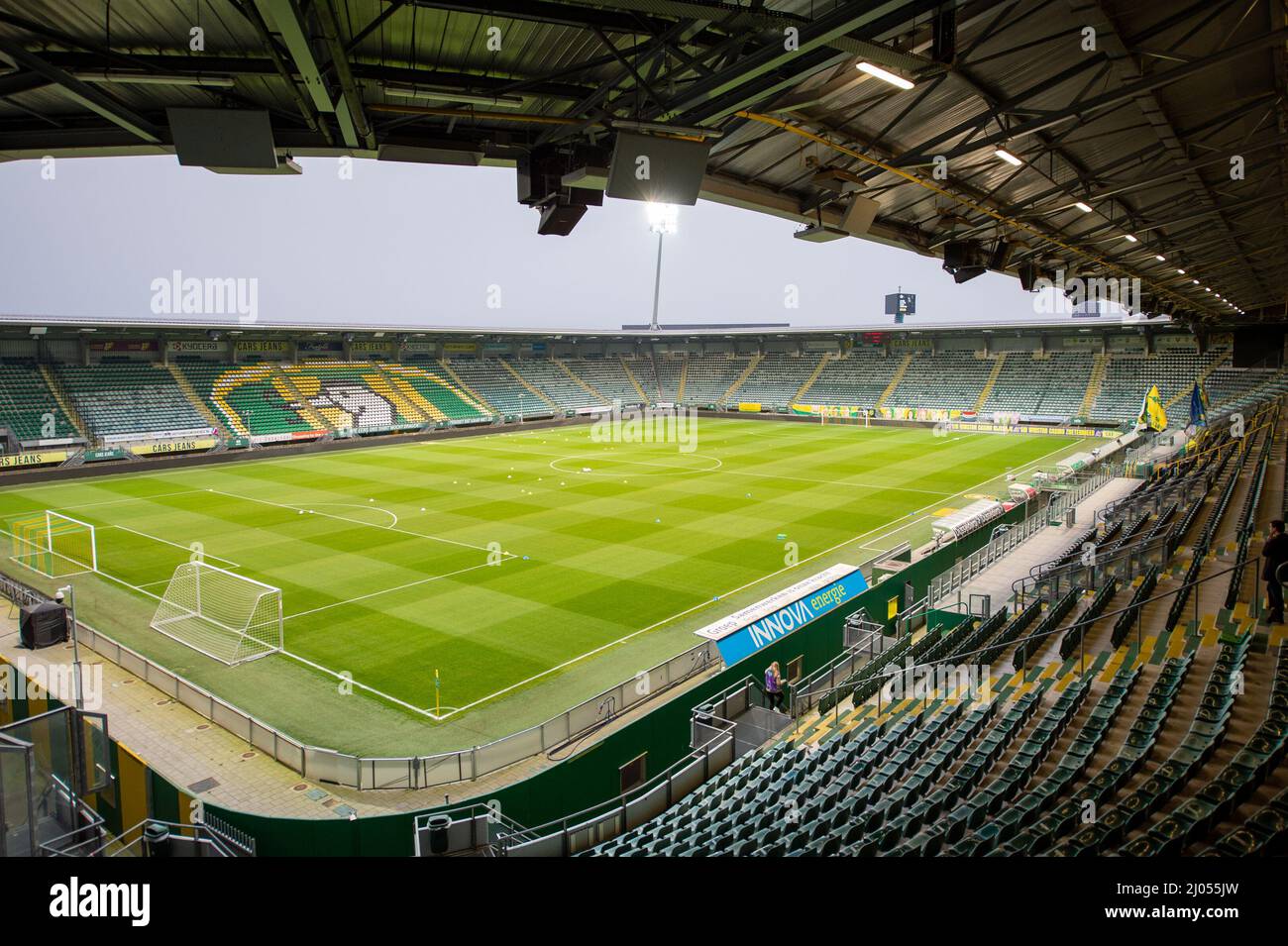 DEN HAAG, NETHERLANDS - MARCH 16: Cars Jeans Stadion during the Dutch Pure  Energie Woman Eredivisie match between Ado Den Haag and Ajax at Cars Jeans  Stadion on March 16, 2022 in