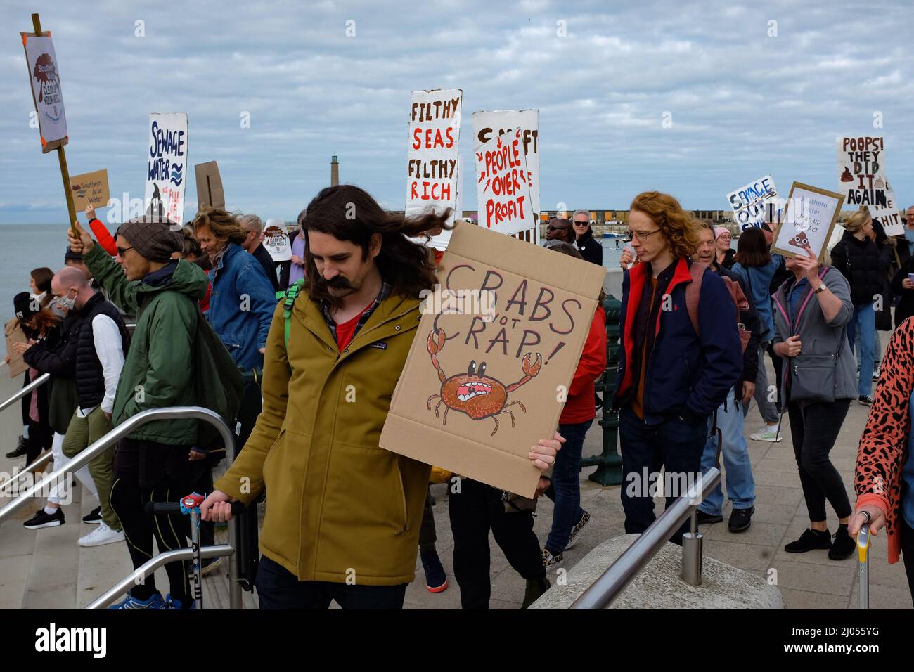 Sewage pollution protest, Margate, Kent Stock Photo