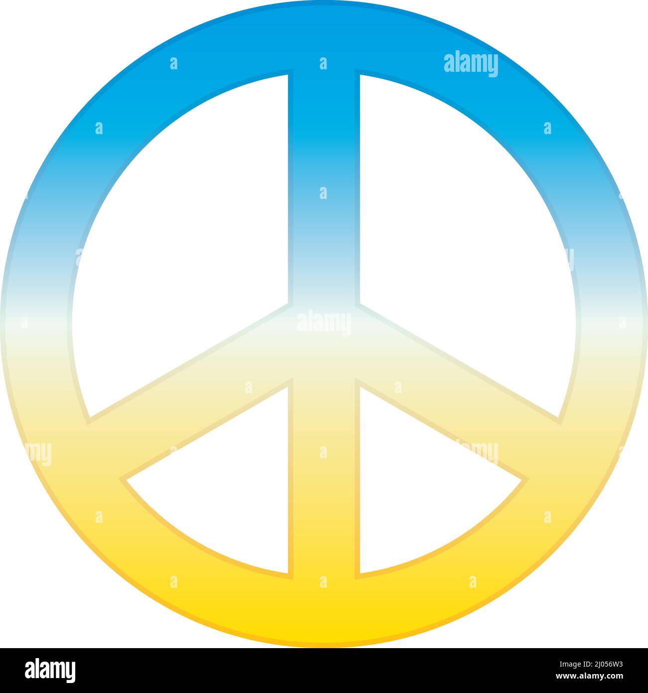 Symbol of Peace in Ukrainian Flag Colors. Vector illustration Stock Vector
