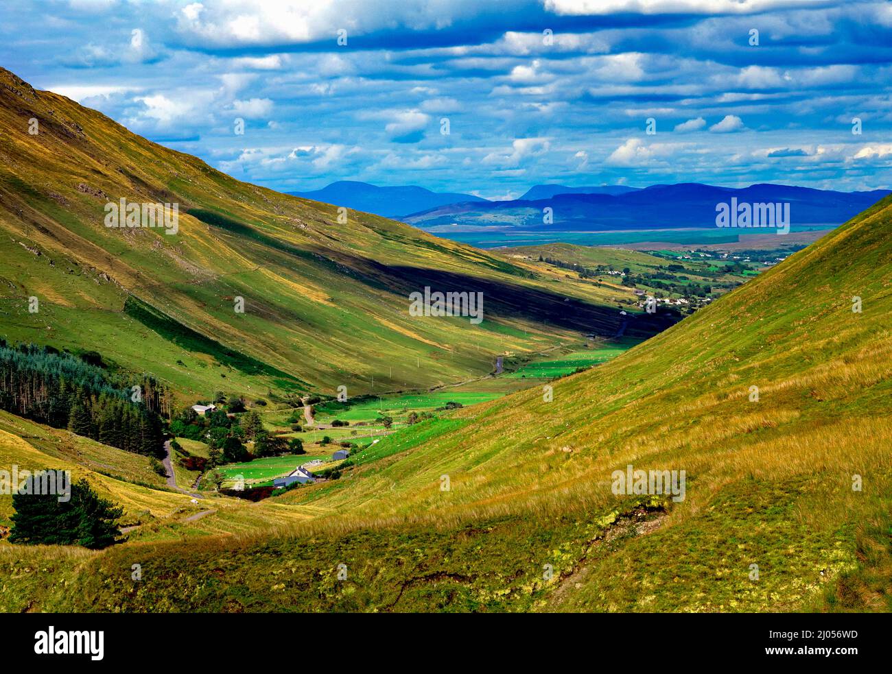 View from the Glengesh viewing point looking towards Ardara, County Donegal, Ireland Stock Photo