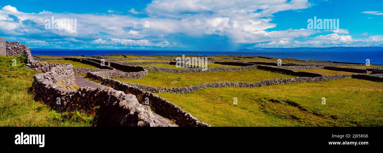 The barren landscape of Inisheer, the smallest of the three Aran Islands, County, Galway ,Ireland Stock Photo