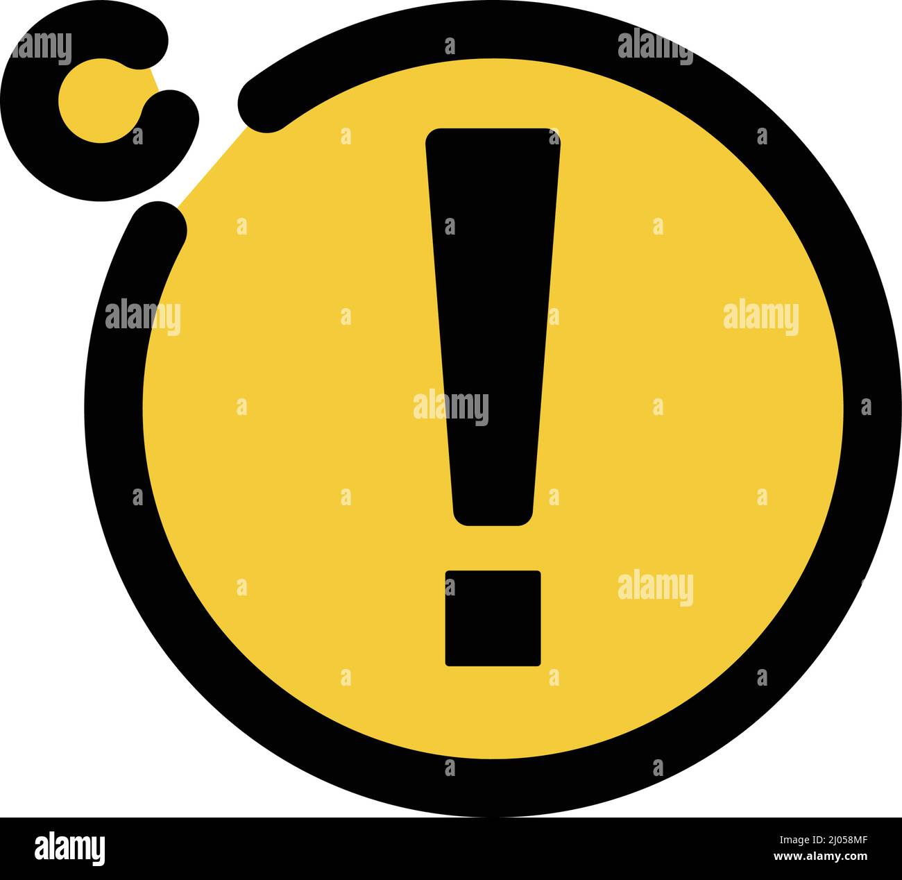 Danger or warning. Exclamation mark caution sign. Editable vector. Stock Vector