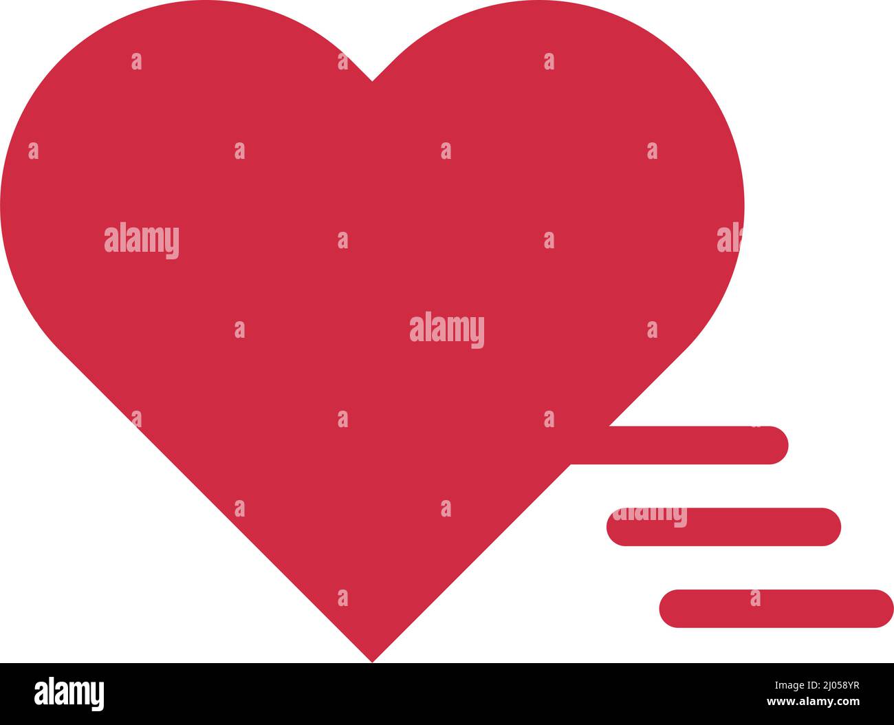 Moving heart icon. Emotional movement. Editable vector. Stock Vector