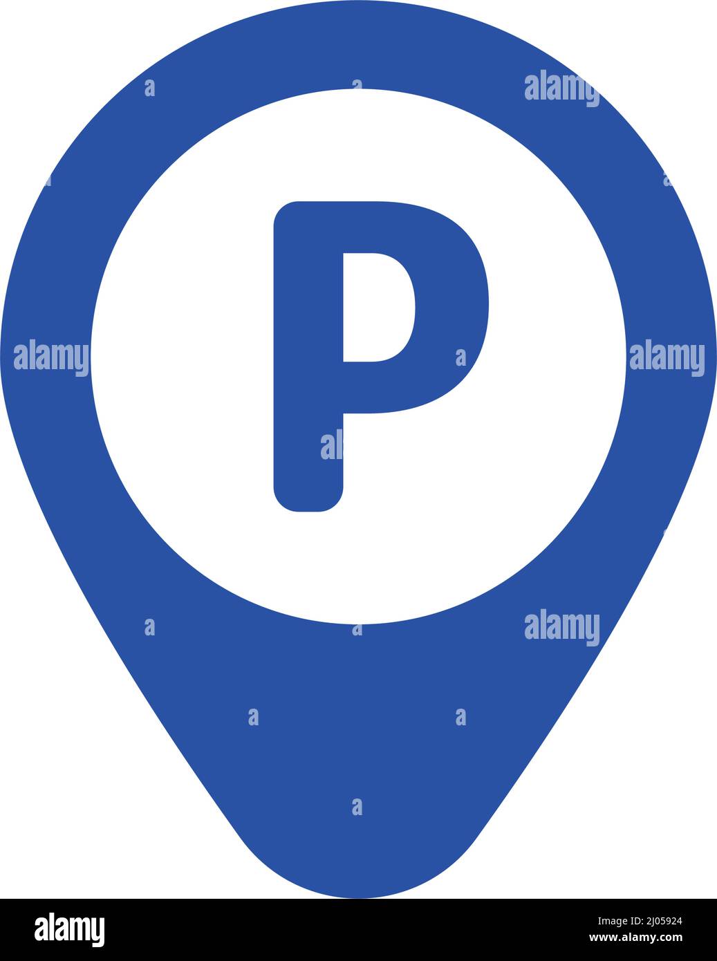 Map pin for parking lot. Parking lot location information. Editable vectors. Stock Vector