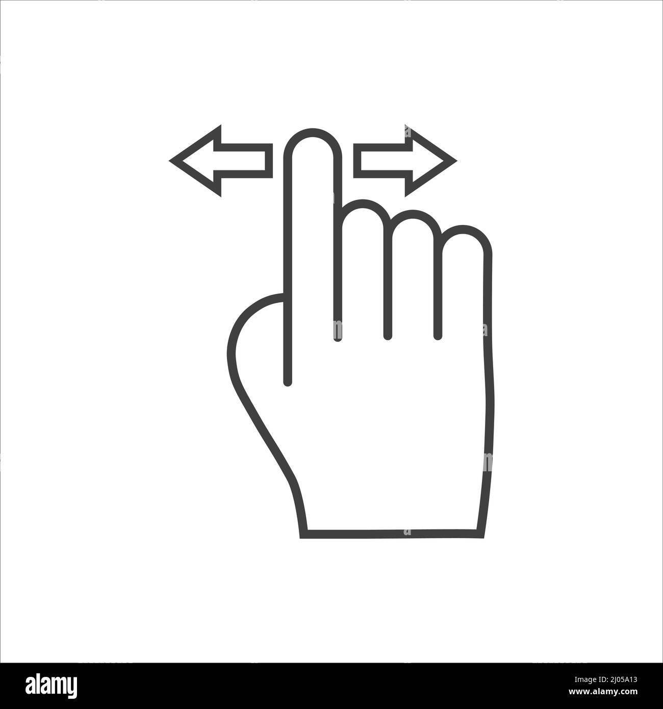 Swipe left gesture vector Black and White Stock Photos & Images - Alamy