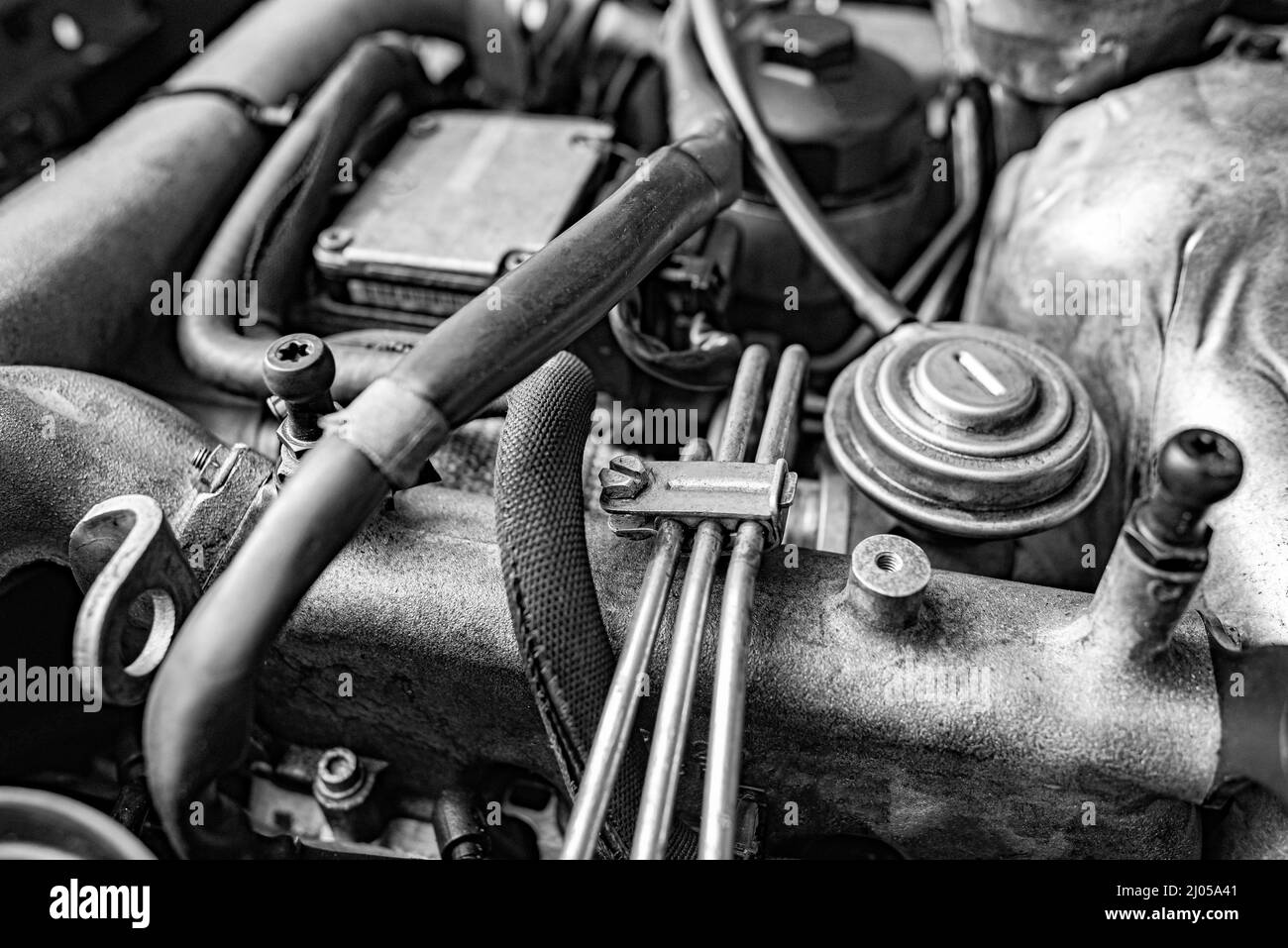 Car engine during repair Stock Photo Alamy