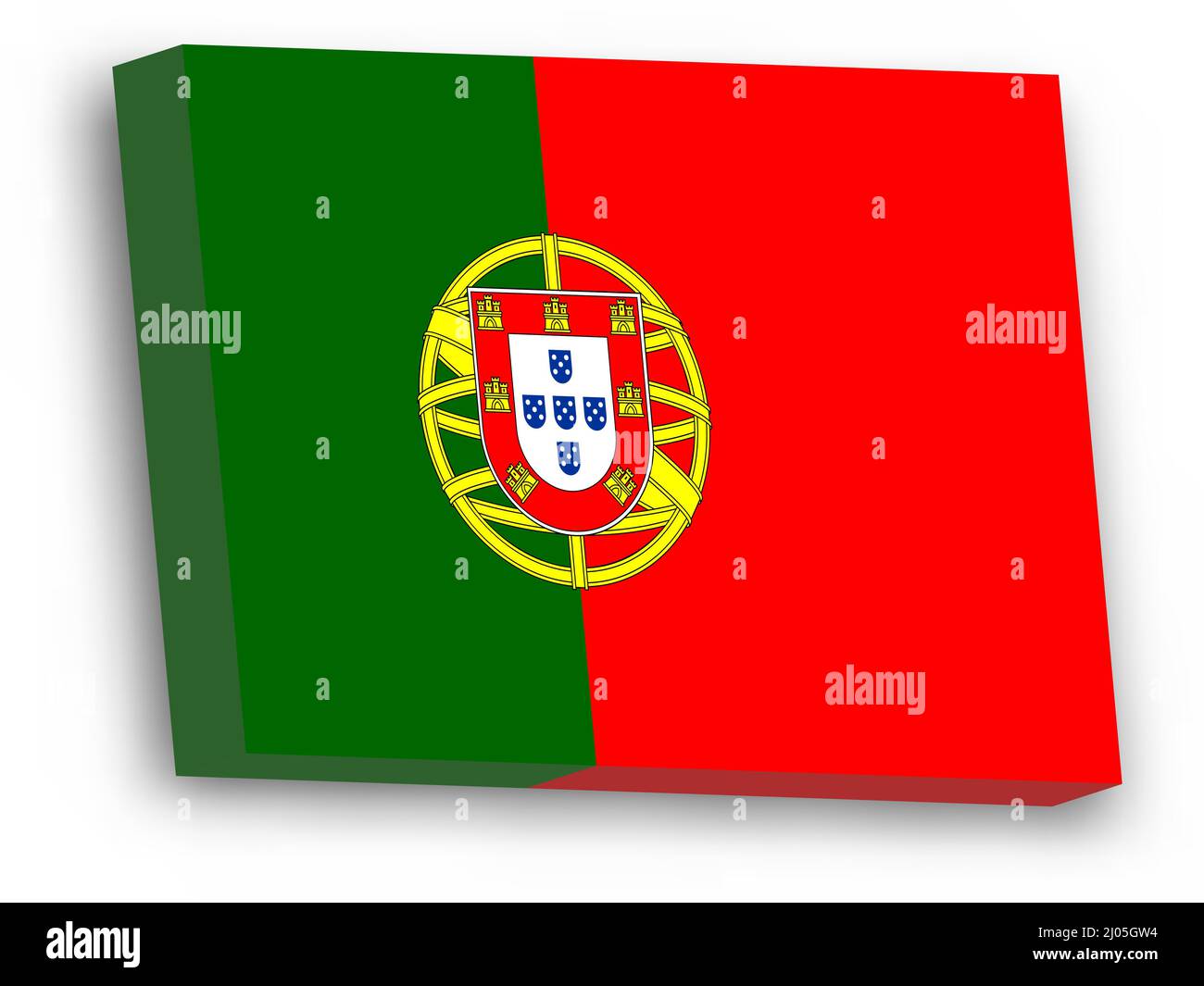3D vector flag of Portugal Stock Vector