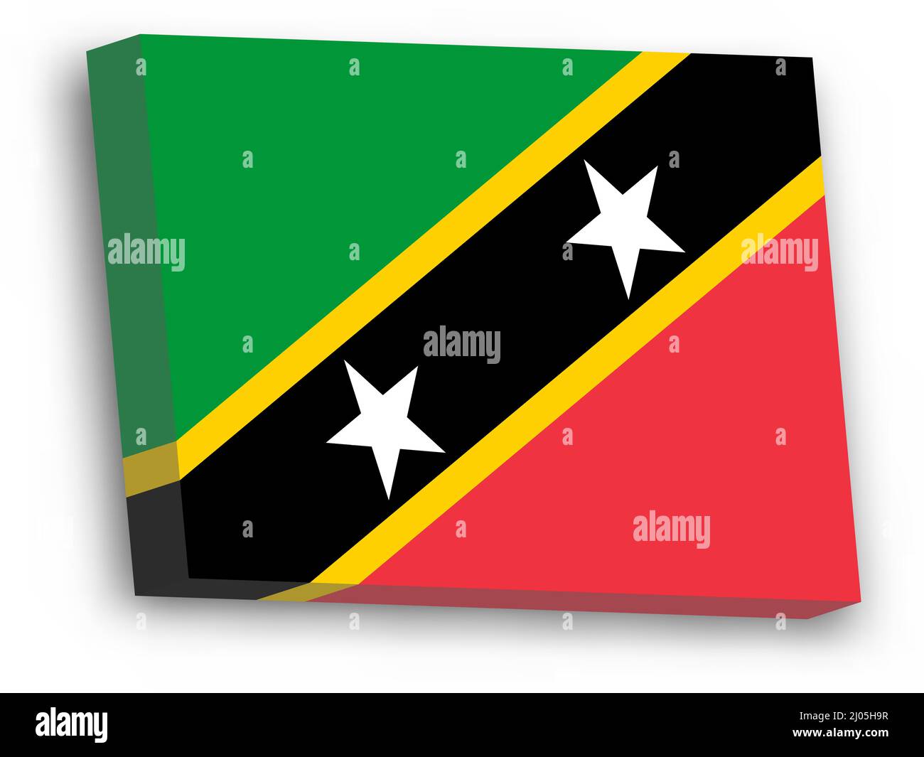 3D vector flag of Saint Kitts and Nevis Stock Vector