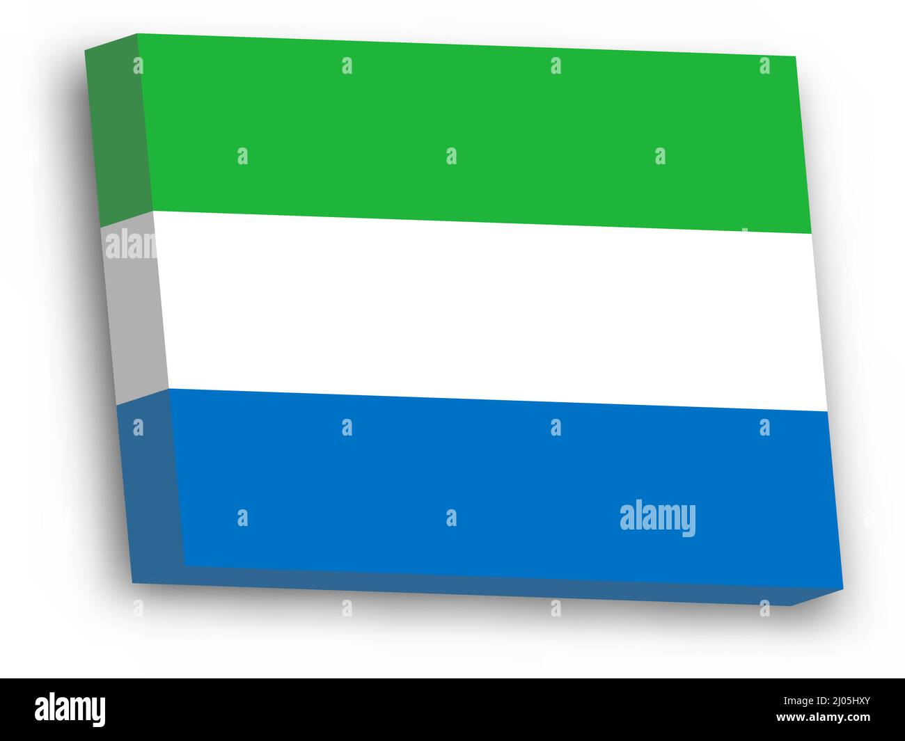 3D vector flag of Sierra Leone Stock Vector