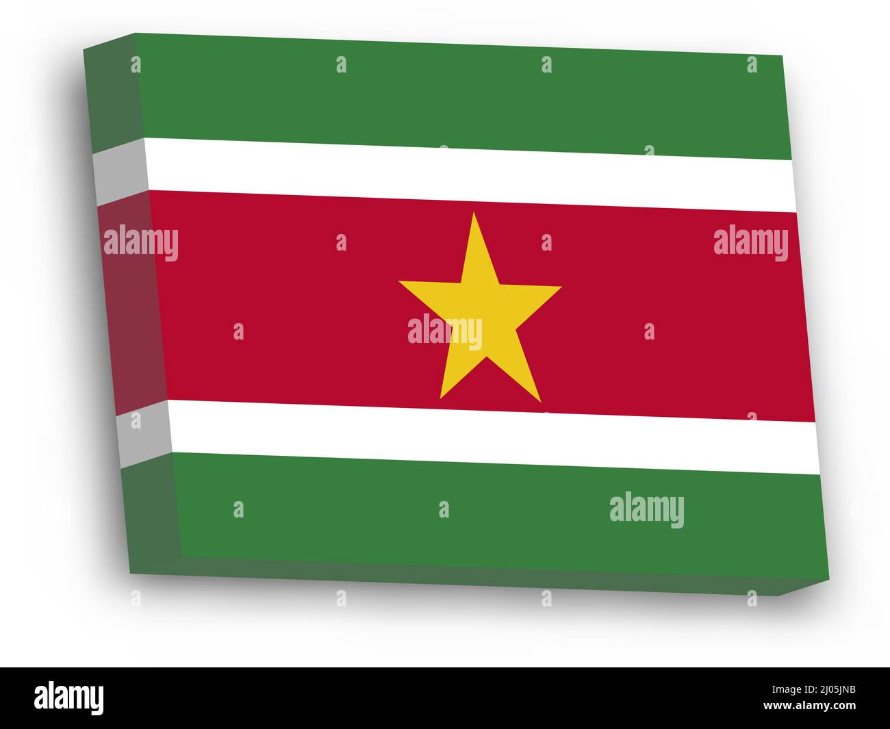 3D vector flag of Suriname Stock Vector
