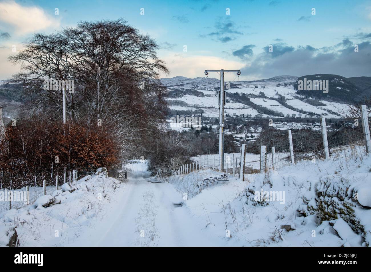 Today we awoke to a wintery scene.  A couple of inches of snow fell overnight and I was glad that I had rescheduled all of today's jobs in Inverness a Stock Photo