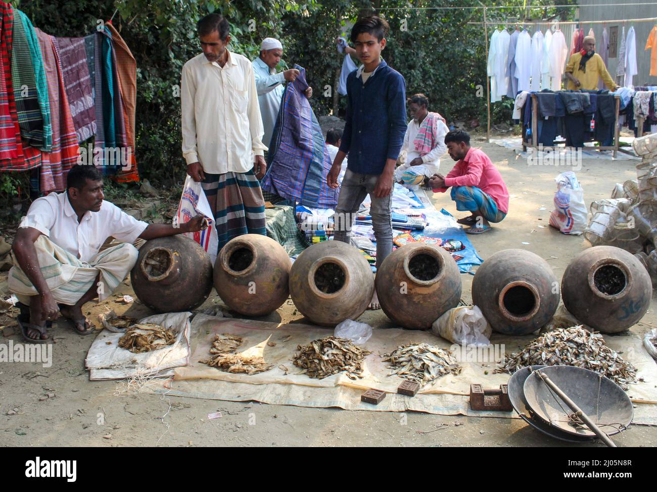 Dry Fish The Village Market in Bangladesh Stock Photo