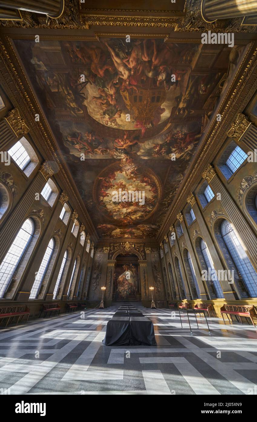 The painted hall  Greenwich Royal Hospital Stock Photo
