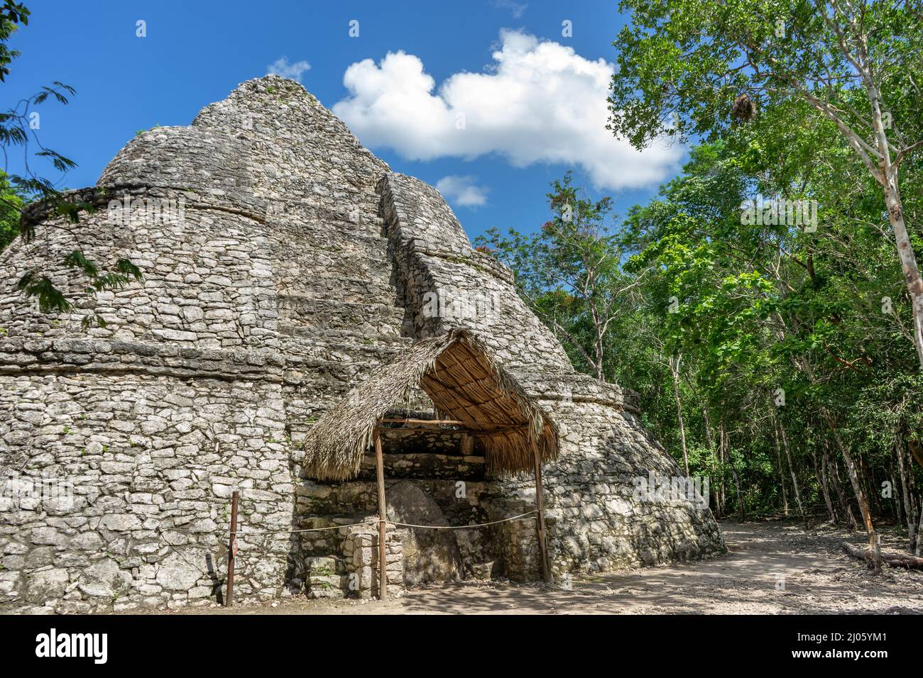 Mayan observatory ruins at Coba, Mexico Stock Photo